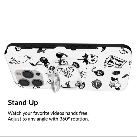 NWOT Velvet Caviar Good Luck iPhone 16 Pro Max Case & Grip Ring Tattoo Art New - Picture 10 of 11